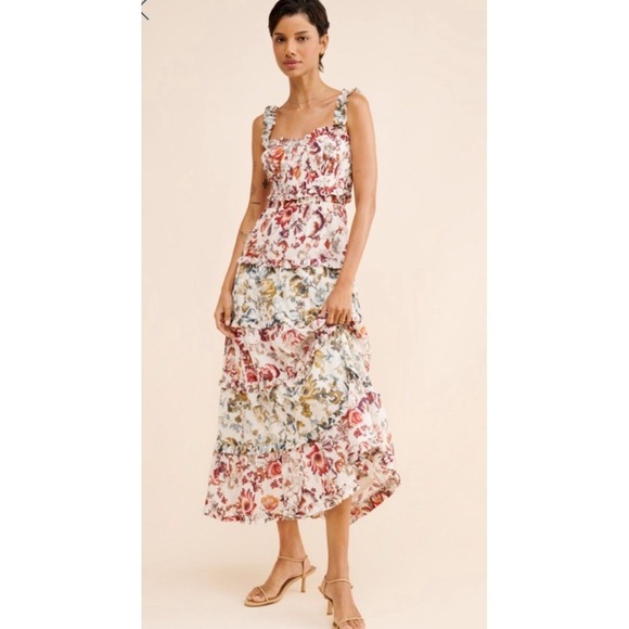Anthropologie Dresses & Skirts - by ANTROLPOLOGIE Sleeveless Tiered Floral Tiered Maxi Dress Sz XS